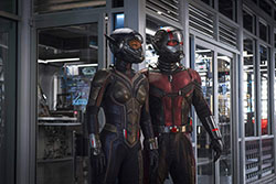 Paul Rull and Evangeline Lilly work together to save the world in the top 2018 action movie Ant-Man and the Wasp.