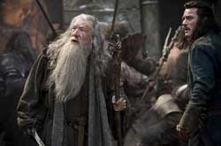 Ian McKellon and Luke Evans fight the good fight in the top fantasy film of 2014 The Hobbit: The Battle of the Five Armies