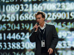 Johnny Depp gets a bit technical in the top sci-fi 2014 film Transcendence.