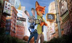 Judy Hopps (Ginnifer Goodwin) and Nick Wilde (Jason Bateman) form an unlikely but dynamic duo in the $1 billion animated global smash film Zootopia.